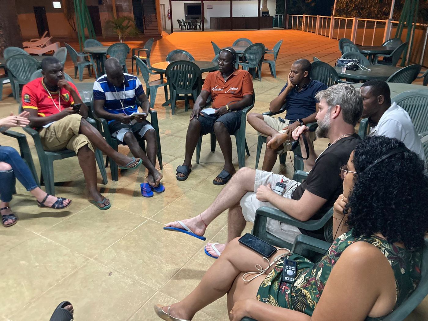 Reunião em roda com delegação da Guiné-Conacri no Pará